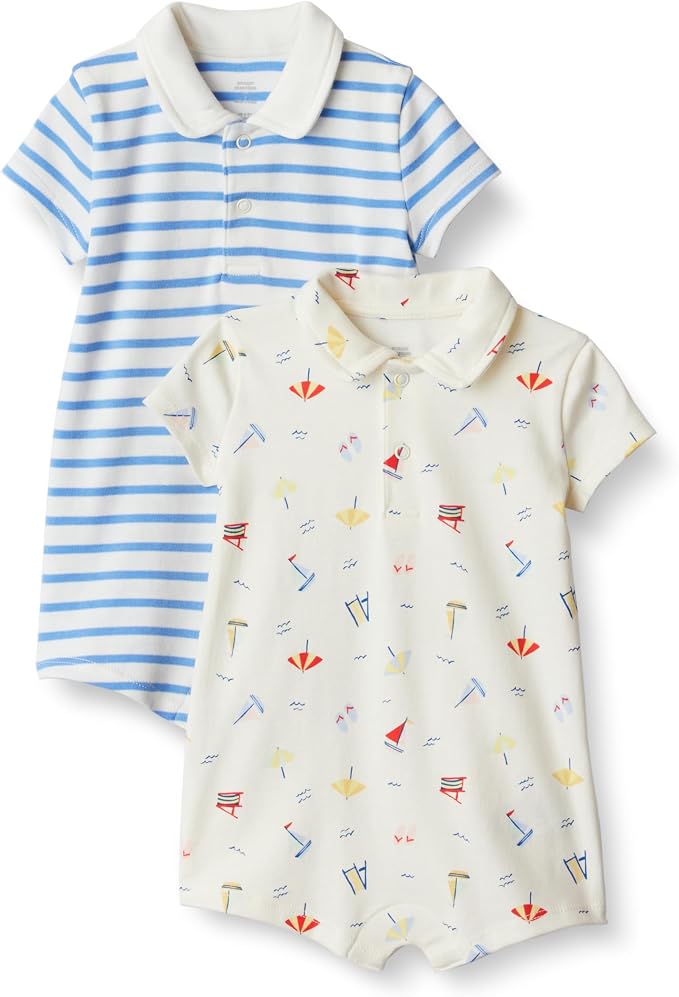 Amazon Essentials x Sofia Grainge Baby Boys' Short Sleeve Cotton Romper by AmazonEssentials