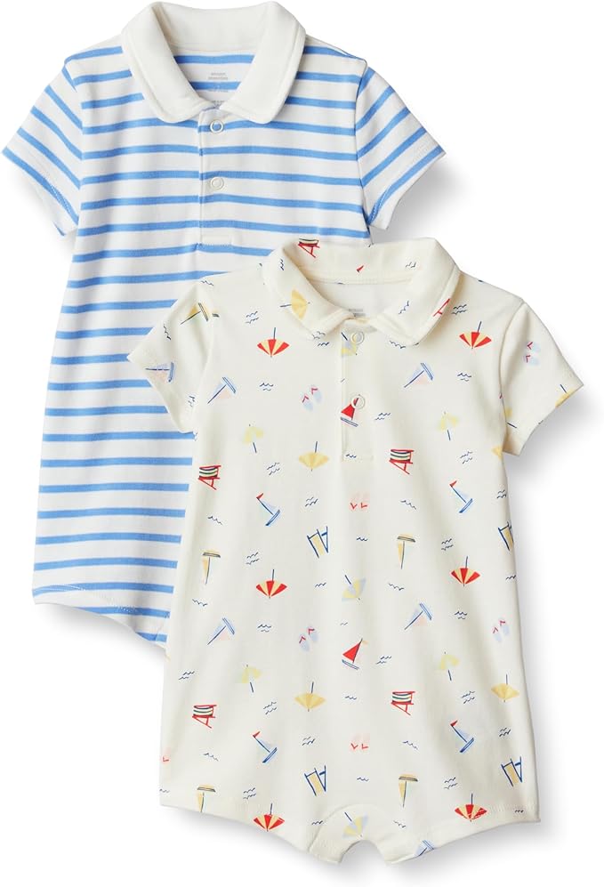 Amazon Essentials x Sofia Grainge Baby Boys' Short Sleeve Cotton Romper by AmazonEssentials