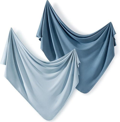 2 Pack Newborn Swaddle Blanket, Ultra Soft Stretchy Jersey Knit Extra Large by BUYNOW