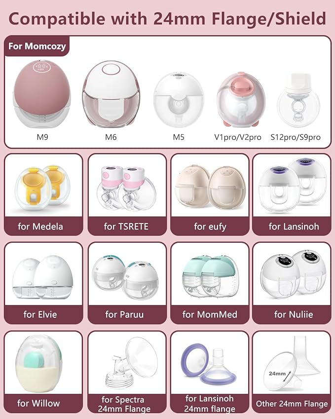 1pcs Breast Pump Flange Insert 18mm Compatible with Momcozy M9/M6/M5/S12 Pro/S9 Pro/V1 Pro/V2 Pro Wearable Breast Pump, Replace for Momcozy Pump Flange Insert, BPA Free, OEM, Not Original Parts