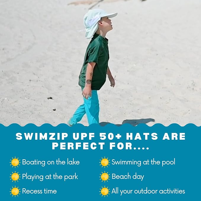 SwimZip Sun Hat with Neck Flap | UPF 50+ Protection - Image 8