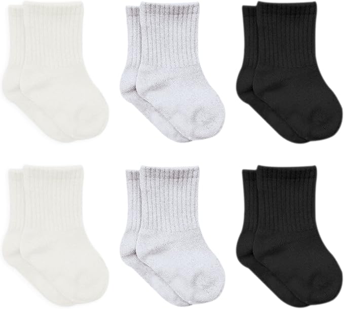bistyle Baby Grip Ankle Socks 6 Pairs | Newborn Infant Toddlers Sock Organic by bistyle