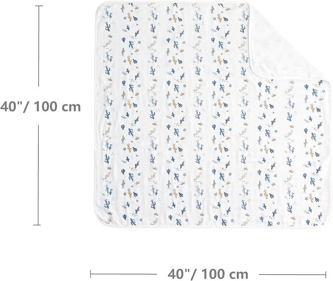 CREVENT 40''X40'' 100% Organic Cotton Muslin Baby Blanket - Image 5