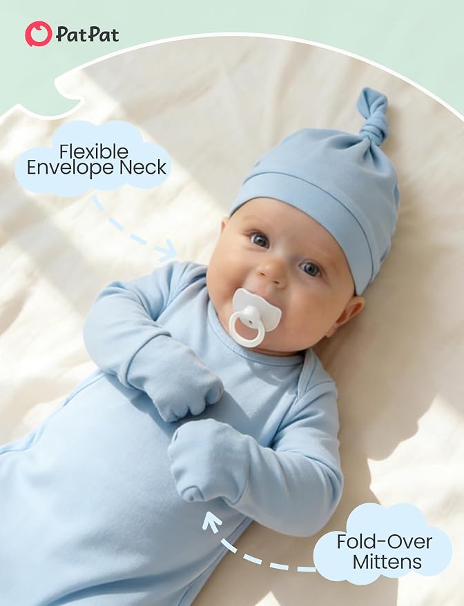 PATPAT Baby Sleeper Gown with Hat - Image 3