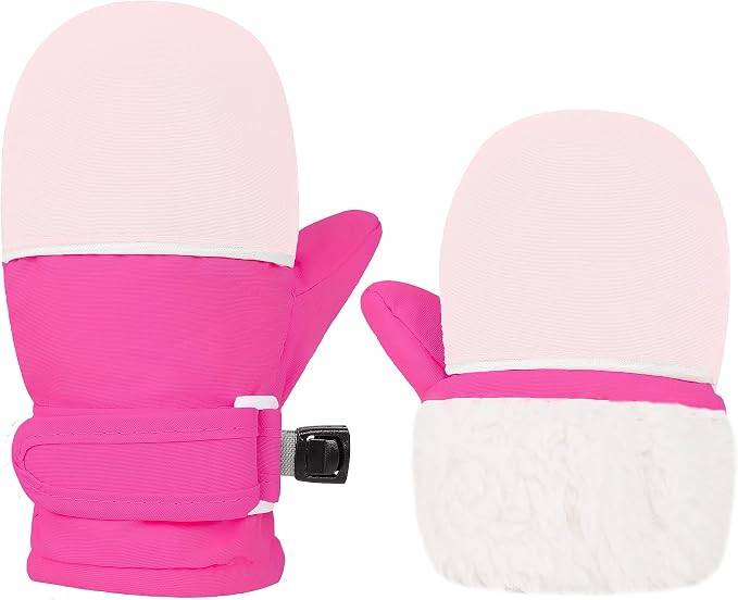 Toddler Gloves Kids Mittens Winter Warm Lined Fleece Gloves Waterproof Snow by Slivery+Color
