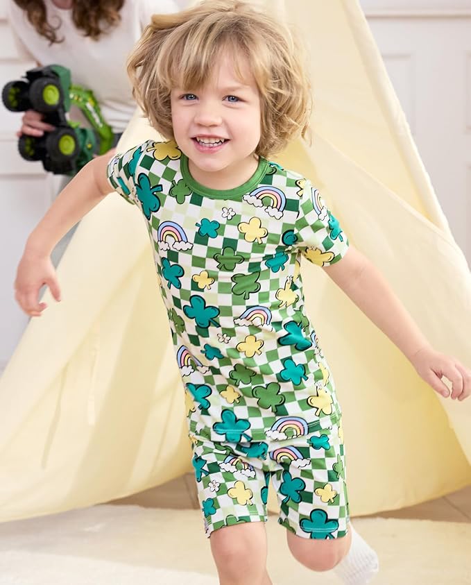 babee Reshinee Bamboo Viscose Toddler Boys Pajamas Set, Short Sleeve Kids - Image 7