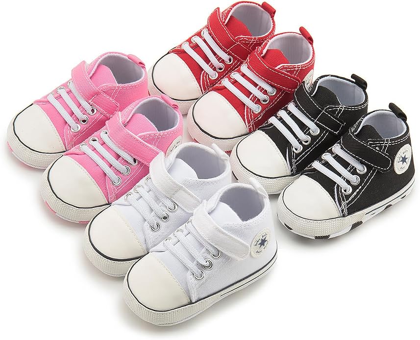 Unisex Baby Girls Boys Canvas High-top Shoes, Newborn Infant Anti-Slip Soft - Image 5