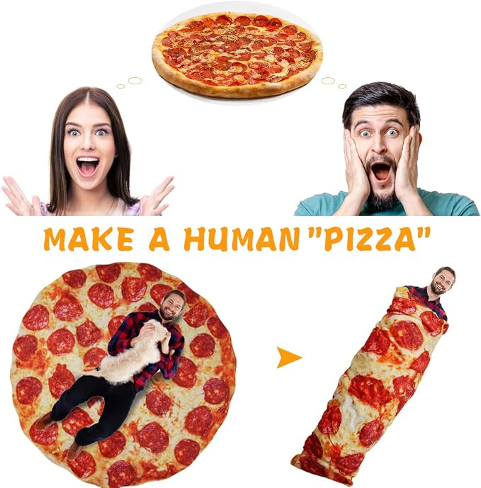 Lhedon Pizza Blanket 71 Inch Funny Food Throw Soft Flanne | Gag gifts, - Image 3