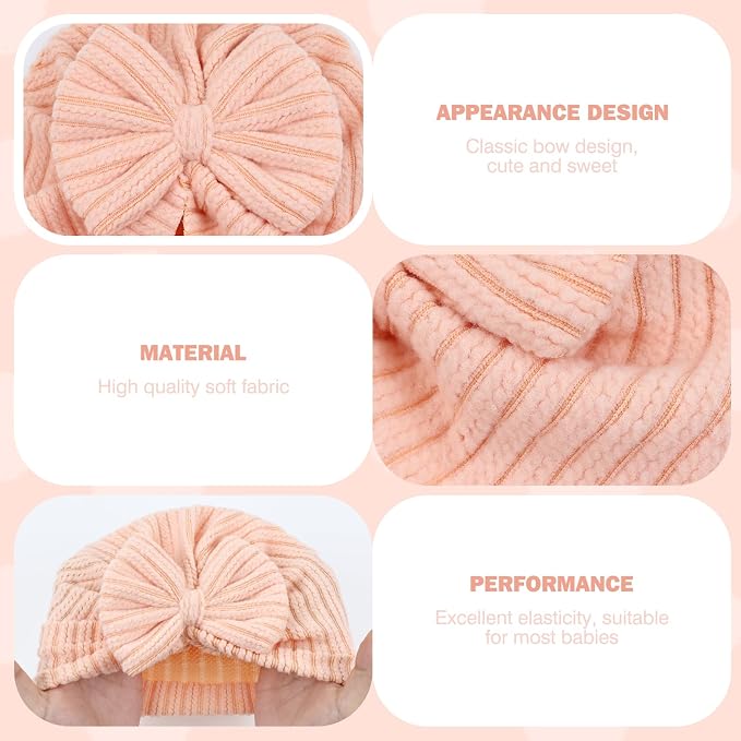 Cinaci 4 Pieces Baby Girls Turban Hats - Image 3