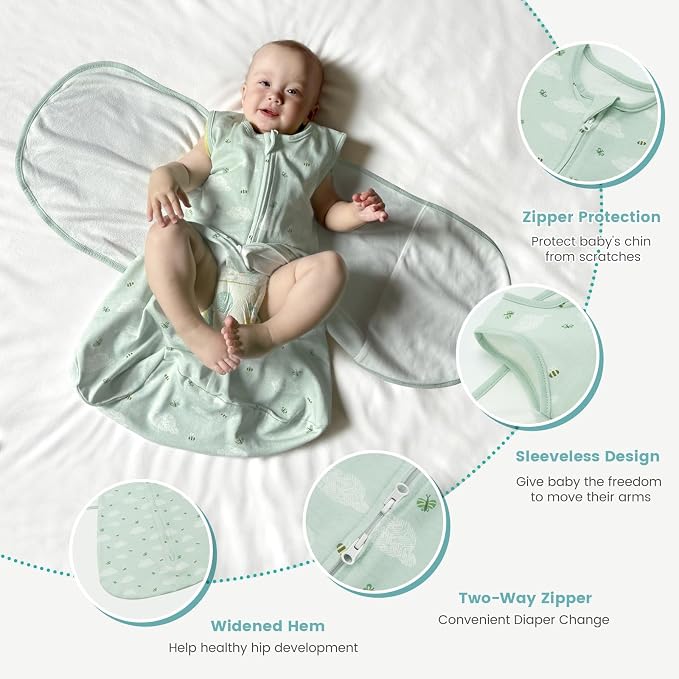 Baby Swaddle Sleep Sack, 1.0 Tog New-Parent-Friendly Swaddle - Image 2