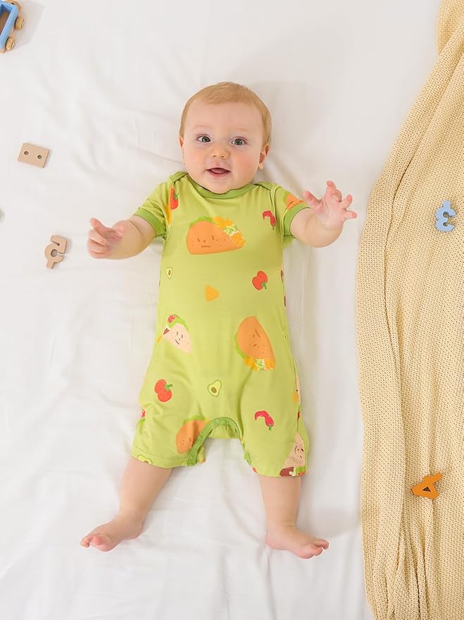 GUISBY Baby Rayon Romper Pajamas, 0-24M | Silky Soft Feel，Snap Closure，Footless - Image 4