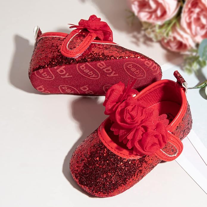 KIDSUN Infant Baby Girls Mary Jane Shoes Non-Slip Rubber Sole Ballet Slippers - Image 5