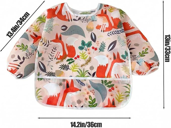 PandaEar 5 Pack Baby Long Sleeve Bibs| Waterproof Full Sleeve Bib - Image 3