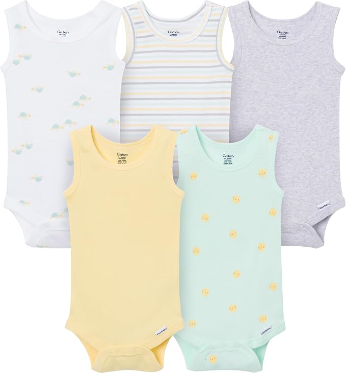Gerber Baby Girls Multi-Pack Sleeveless Onesies Bodysuit by Gerber