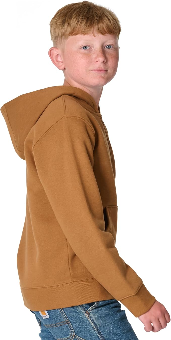 Carhartt Kid's CP8675 Long-Sleeve Full-Zip Logo Sweatshirt - Image 3