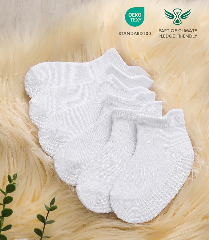 Baby Non Slip Grip Ankle Socks for Infants Toddlers Kids Boys Girls 9 Pack | - Image 6