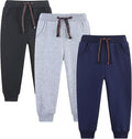 3 Pack Boy's and Girl's Fleece Pull on Jogger Sweatpant with Pockets and Drawstring 2-13 Years