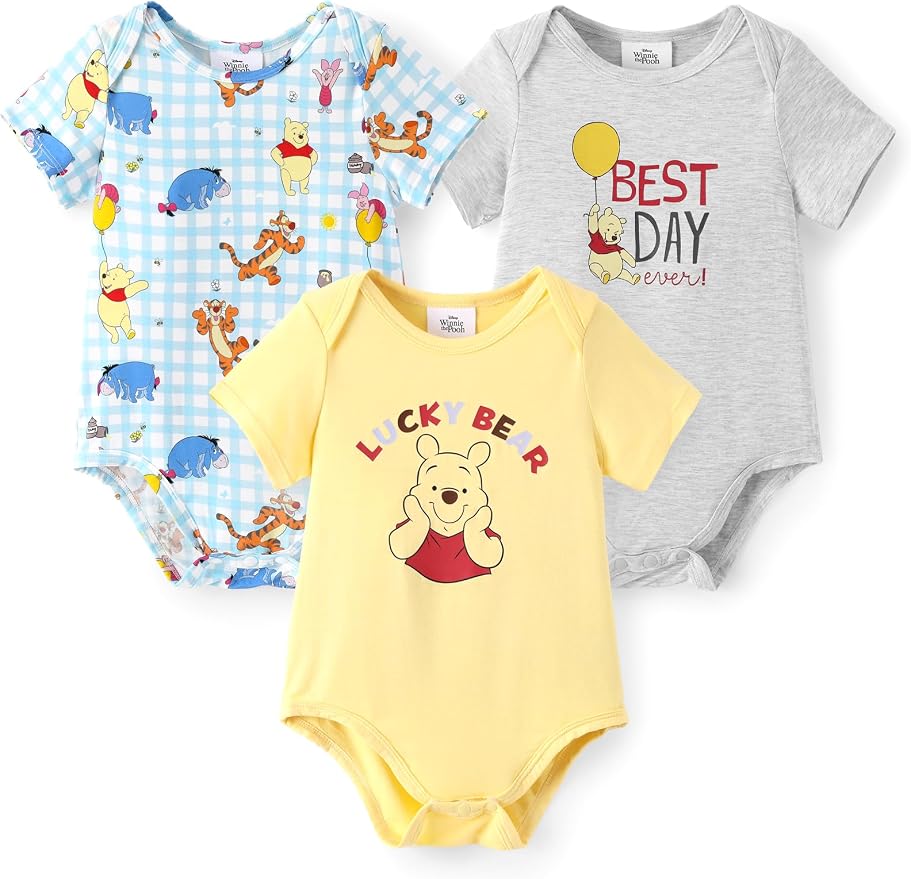 Disney Baby Viscose Made from Bamboo 3-Pack Bodysuits Set Newborn to Infant by Disney