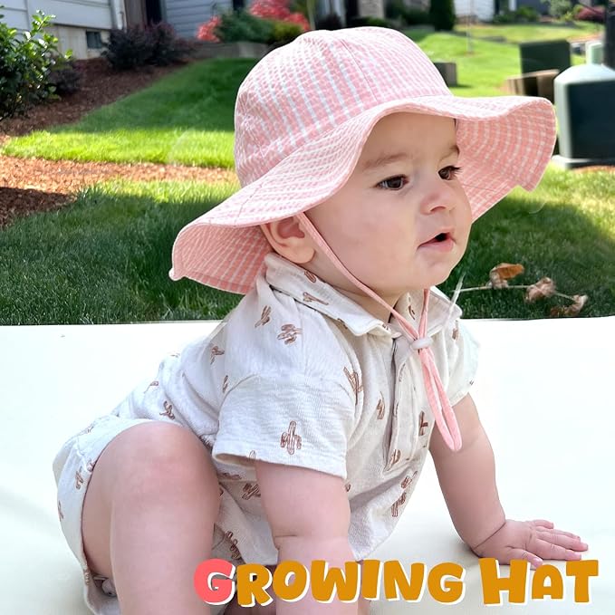 HONGTEYA Baby Sun Hat Wide Brim Adjustable Toddler Beach Bucket Hat | Soft - Image 6