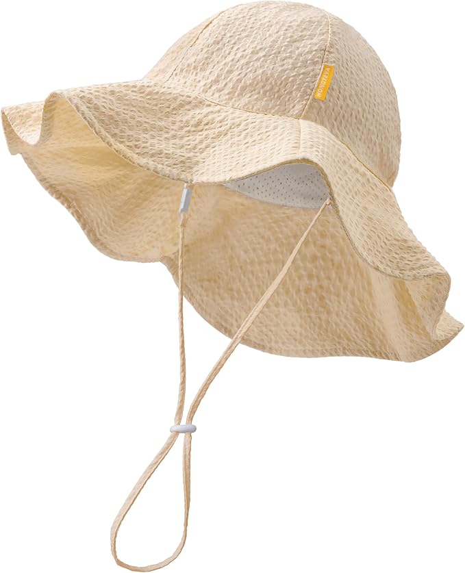 HONGTEYA Baby Sun Hat Wide Brim Adjustable Toddler Beach Bucket Hat | Soft by HONGTEYA