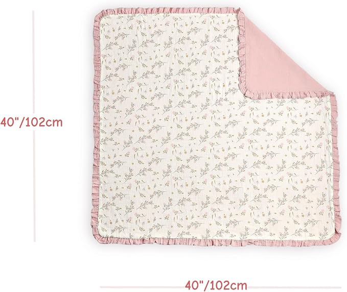 CREVENT 40''X40'' 100% Organic Cotton Muslin Baby Blanket - Image 4