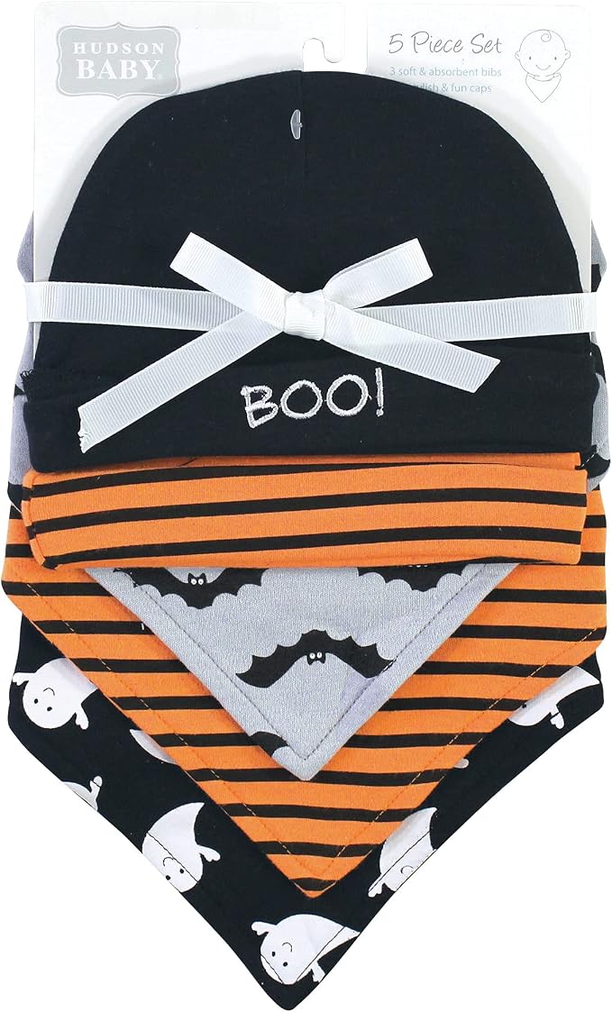 Hudson Baby Unisex Baby Cotton Bib and Headband Set - Image 2