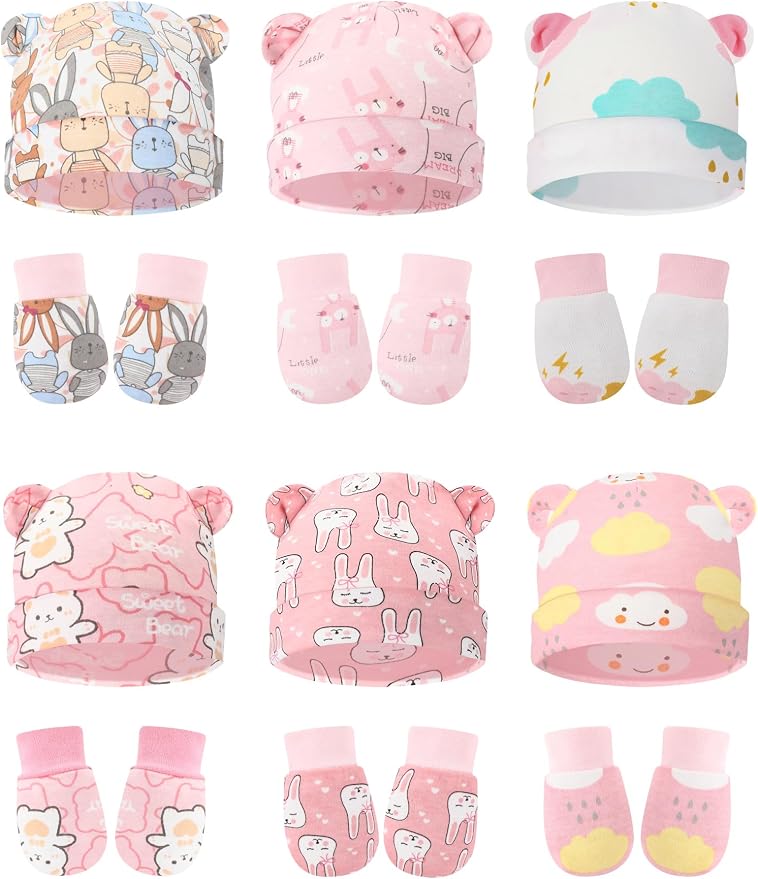 Geyoga 12 Pcs Baby Hat | Newborn Hats Mittens by Frienda