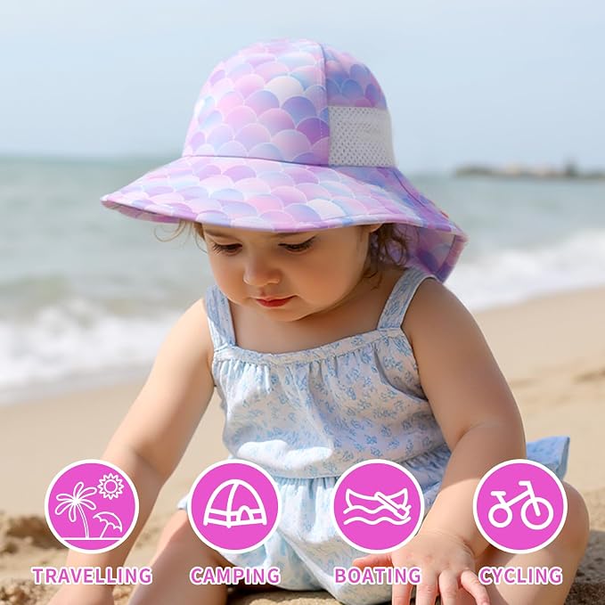 Toddler Baby Sun Hat Kids Summer Beach Essentials Adjustable Beach Hats - Image 4