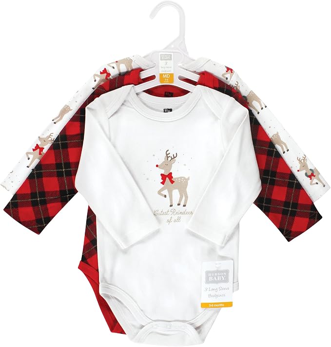 Hudson Baby Baby Girls' Cotton Long-sleeve Bodysuits 3-pack - Image 2