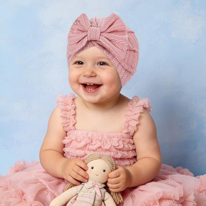 Cinaci 6 Pack Nursery Hospital Caps Bonnets Beanies Headwraps Turban Hats - Image 5