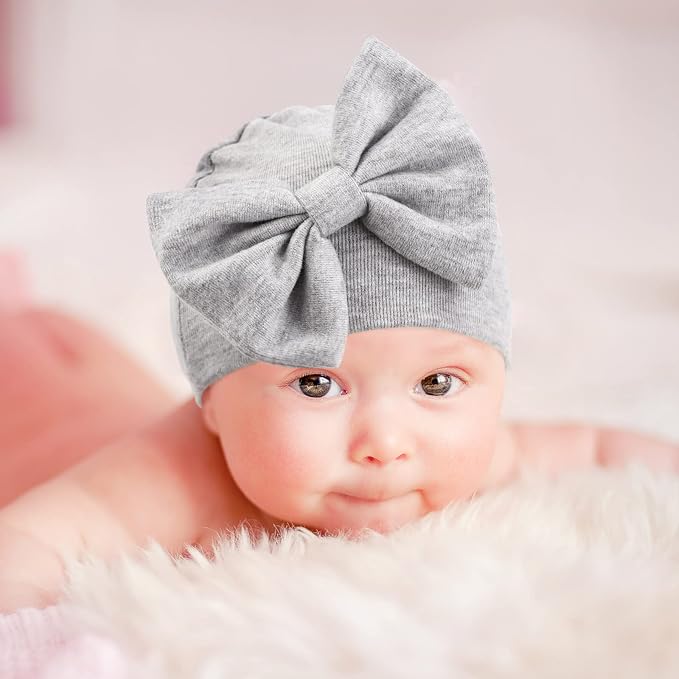 Newborn Baby Hats and Mittens Set Infant Bow Beanie Cap Toddler Gloves Newborn - Image 7