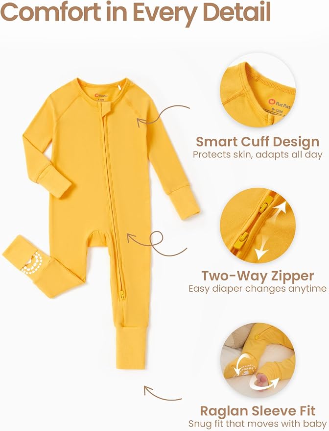 PATPAT Organic Cotton Baby Footie Pajamas - Image 5