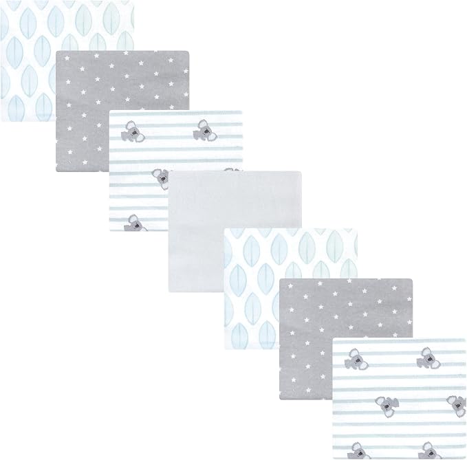Hudson Baby Cotton Flannel Receiving Blankets 7-Pack Bundle, Koala Stripe by HudsonBaby
