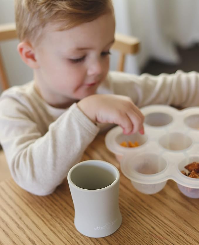 otterlove Silicone Baby & Toddler Training Cup - Pediatric OT Approved - 100% Platinum Pure LFGB Silicone - Unbreakable - Plastic Free - Tiny Cup Perfect for Baby Led Weaning (Sand)