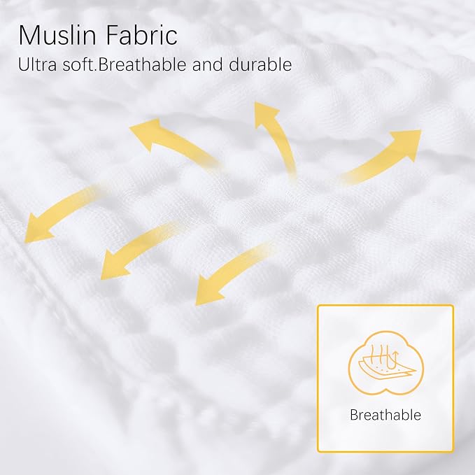 Lovely Care 24 Pack Muslin Burp Cloths 100% Cotton Muslin Cloths Large - Image 7