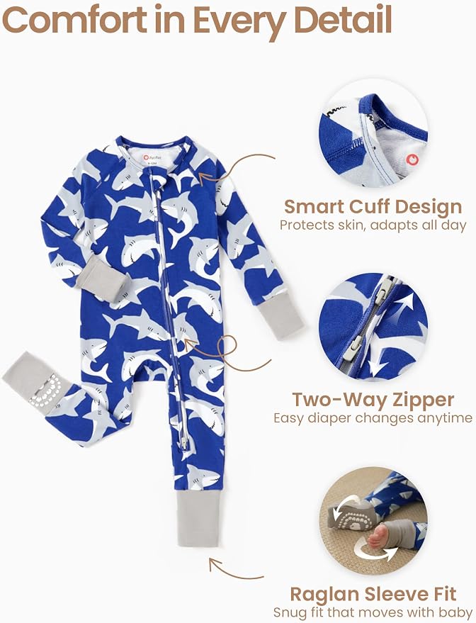 PATPAT Organic Cotton Baby Footie Pajamas - Image 5