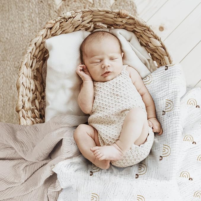 lulumoon Muslin Swaddle Blanket Baby: Cotton Receiving Wrap - Image 4
