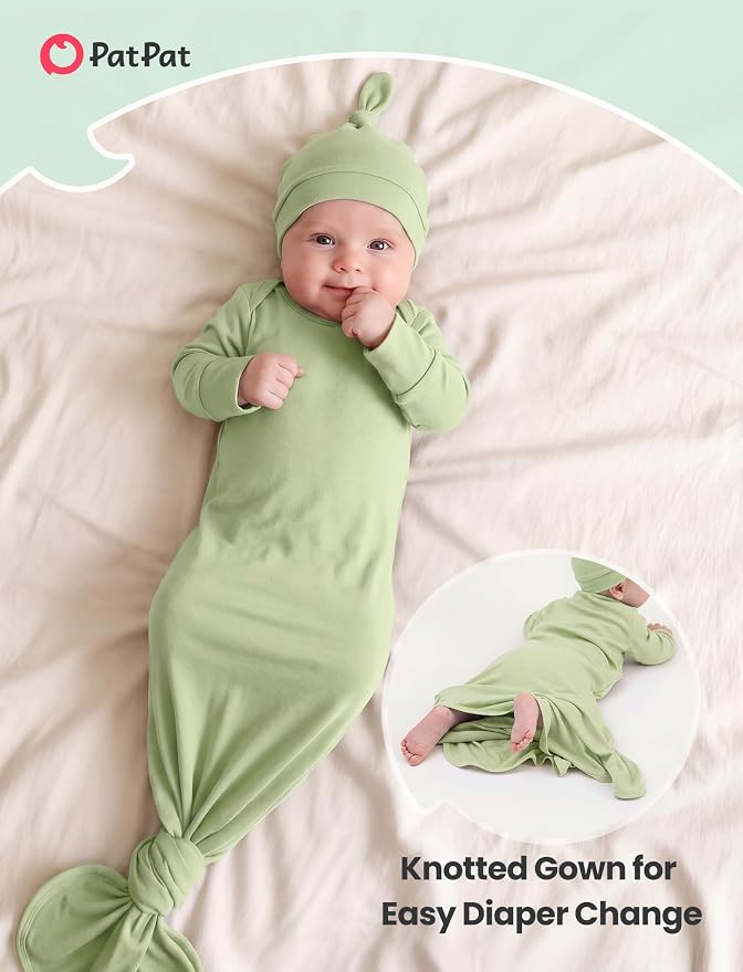 PATPAT Baby Sleeper Gown with Hat - Image 4