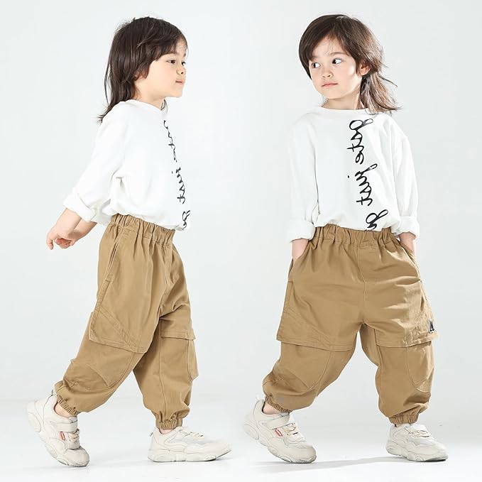 MINI PANDA Toddler Pants Boys& Girls, Relaxed Stretch Twill Toddler Casual Pants