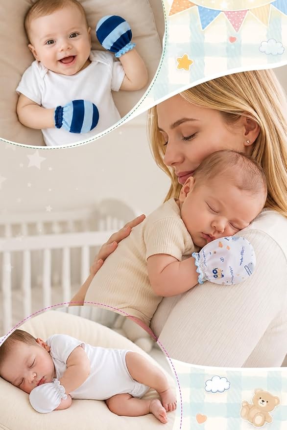 Baby Mittens No Scratch, Newborn Gloves 0-6M, Registry Essential - Image 5