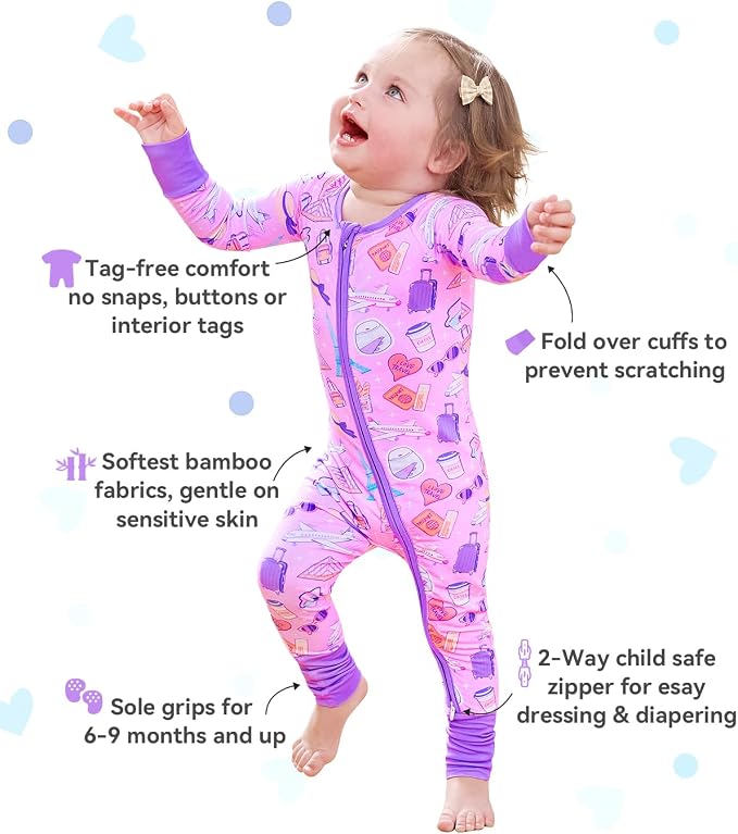 babee Reshinee Viscose derived from bamboo Baby Pajamas Convertible Footie - Image 2
