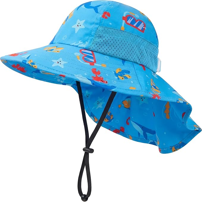 Toddler Baby Sun Hat Kids Summer Beach Essentials Adjustable Beach Hats by HONGTEYA