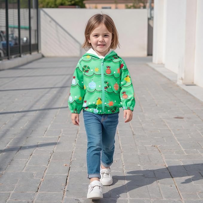 Toddler Baby Girl Windbreaker Jacket Zip Up Hoodie Long Sleeve Sweatshirt - Image 3