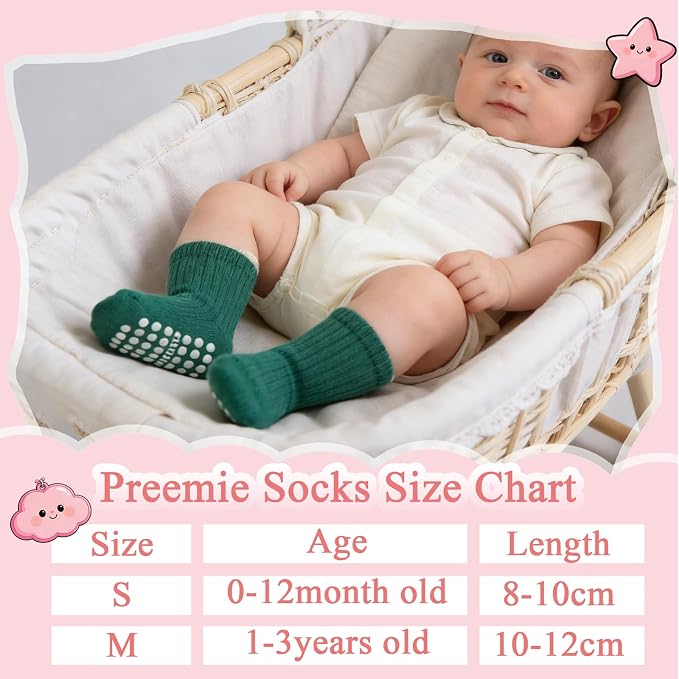 8 Pairs Baby Toddler Socks Non-Slip Grip Socks - Image 3