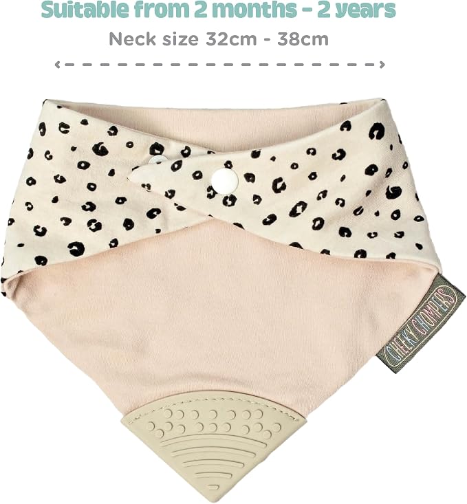 Cheeky Chompers Neckerchew Teething Bib, 2-in-1 Bandana Style Bib w/Food Grade - Image 7