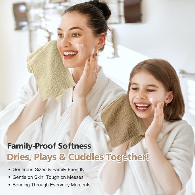 MUKIN Baby Washcloths, Muslin Burp Cloths Towels - Image 9