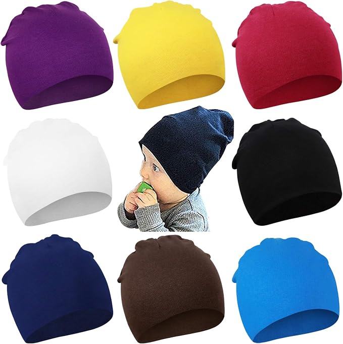 DRESHOW BQUBO 8 Pack Baby Newborn Hats Infant Toddler Kid Hats Soft Nursery by DRESHOW