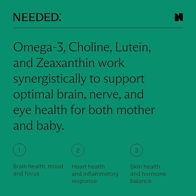 Needed. Vanilla Prenatal Multivitamin Powder & Vegan Omega-3 DHA+EPA Bundle | Comprehensive Nutrition for Pregnancy & Postpartum