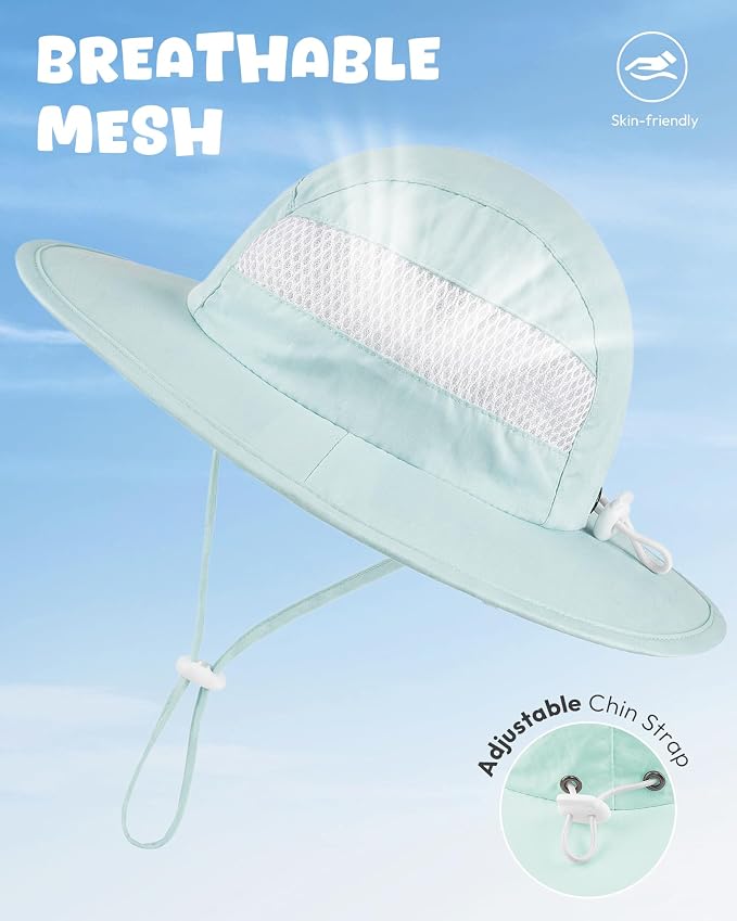 HONGTEYA 2 Pack Baby Sun Hat Infant Toddler Boys Girls Sun Protection Bucket - Image 4