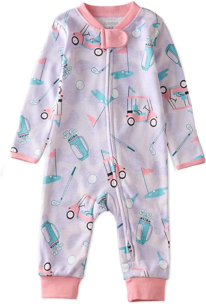 Butterblu Shadow Sleep & Play 100% Cotton Footless Two Way Zip Front PJs by Butterblu